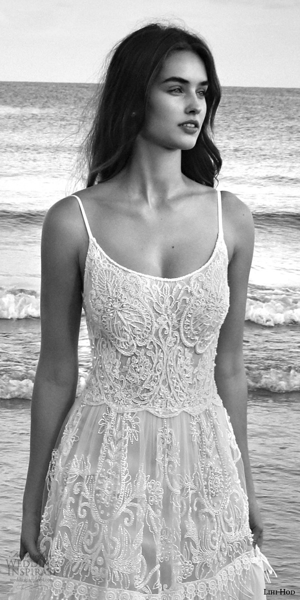 lihi hod bridal 2016 lilo sleeveless bohemian wedding dress straps embroidered bodice pleated skirt lattice bead fringe zoom lihi hod bridal 2016 lilo sleeveless bohemian wedding dress straps embroidered bodice pleated skirt lattice bead fringe zoom