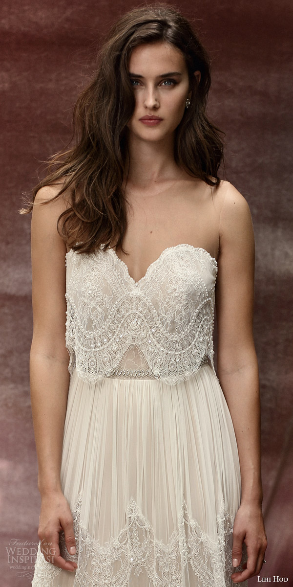 lihi hod bridal 2016 roseberry weding dress illusion strap sweetheart necklin lace top bohemian lace skirt zoom lihi hod bridal 2016 roseberry weding dress illusion strap sweetheart necklin lace top bohemian lace skirt zoom