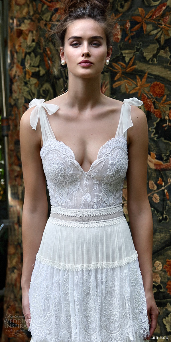 lihi hod bridal 2016 scarlet romantic bohemiand wedding dress self tie straps sleeveless bodice multi lace skirt boho chic zoom lihi hod bridal 2016 scarlet romantic bohemiand wedding dress self tie straps sleeveless bodice multi lace skirt boho chic zoom