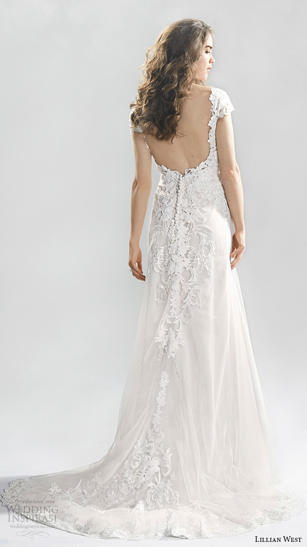 lillian west spring 2016 bridal cap sleeves sweetheart neckline lace embroidery bodice pretty sheath wedding dress open low back style 6390 lillian west spring 2016 bridal cap sleeves sweetheart neckline lace embroidery bodice pretty sheath wedding dress open low back style 6390