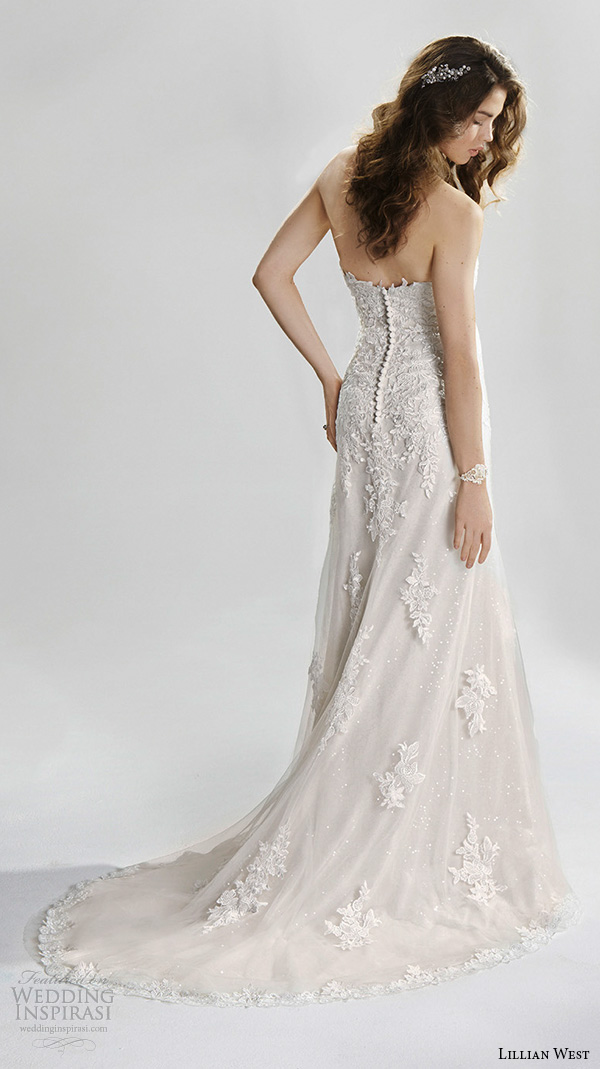 lillian west spring 2016 bridal strapless sweetheart neckline lace embroidery beautiful sheath wedding dress style 6393 lillian west spring 2016 bridal strapless sweetheart neckline lace embroidery beautiful sheath wedding dress style 6393