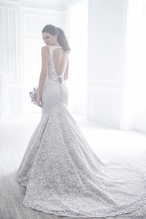 madison james fall 2015 bridal lace strap sleeveless v neckline lace embroidery trumpet beautiful mermaid wedding dress style mj171 