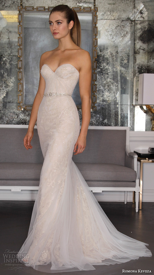 romona keveza fall 2016 luxe bridal strapless sweetheart neckline fit to flare stunning mermaid wedding dress rk6467