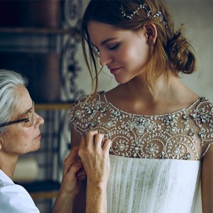 bhldn spring 2016 cap sleeves illusion jewel straight across beaded neckline vintage romantic tulle a line wedding gown beaded back tiernan bridal featured