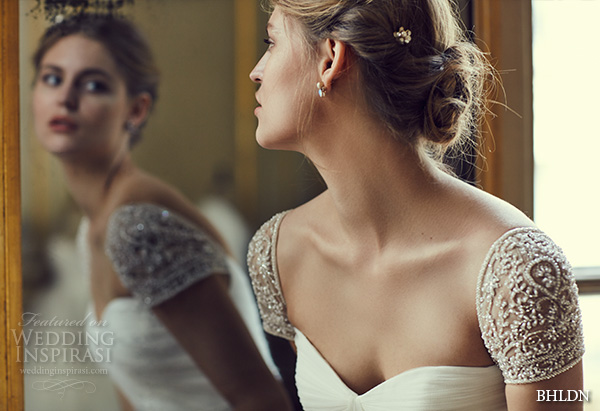 bhldn spring 2016 short beaded sleeves sweetheart neckline beaded waistline romantic tulle skirt a simple wedding dress (reed) sweep train