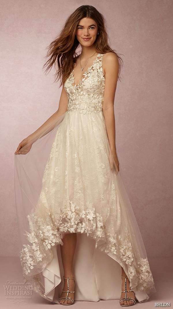 bhldn spring 2016 sleeveless v neck lace strap embellished bodice illusion back lace hem romantic pretty a line wedding dress marchesa (opal) mv 