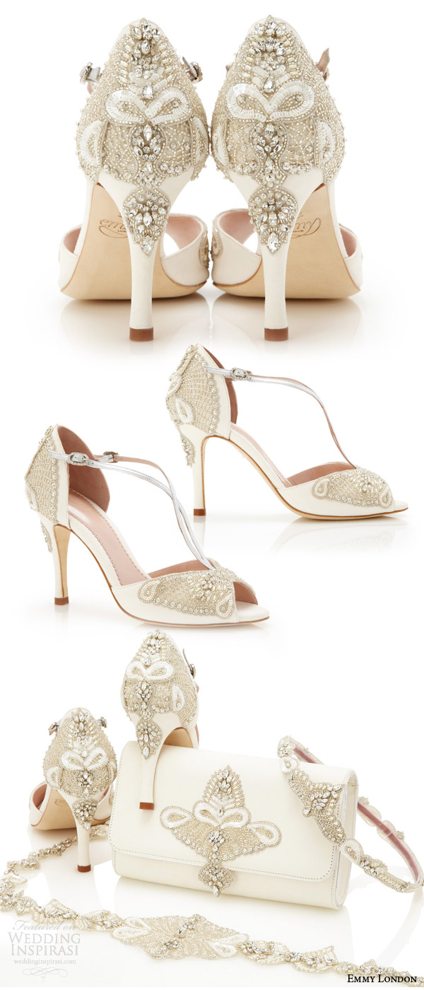 emmy london gorgeous wedding shoes embellished open toe high heel sandals ivory kid suede wedding shoe (aurelia)