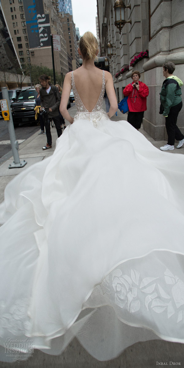 inbal dror 2016 sleeveless v neck illusion strap short wedding dress a line overskirt pocket slit heavily embellished style 11 bkv