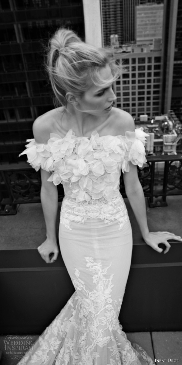 inbal dror 2016 strapless sweetheart lace mermaid wedding dress nude style 17 short sleeve floral topper 