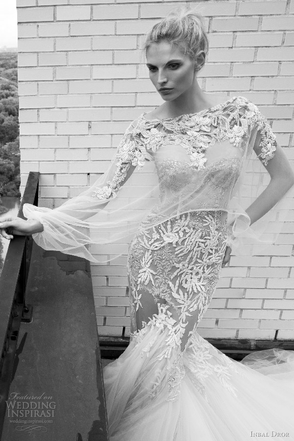 inbal dror 2016 strapless sweetheart mermaid wedding dress heavily embellished bodice style 14 train illusion cape
