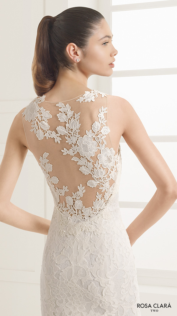 rosa clara two spring 2016 sleeveless illusion jewel sweetheart neckline fully embellished elegant mermaid trumpet lace wedding dress lace back court train (ezequiel) zbv