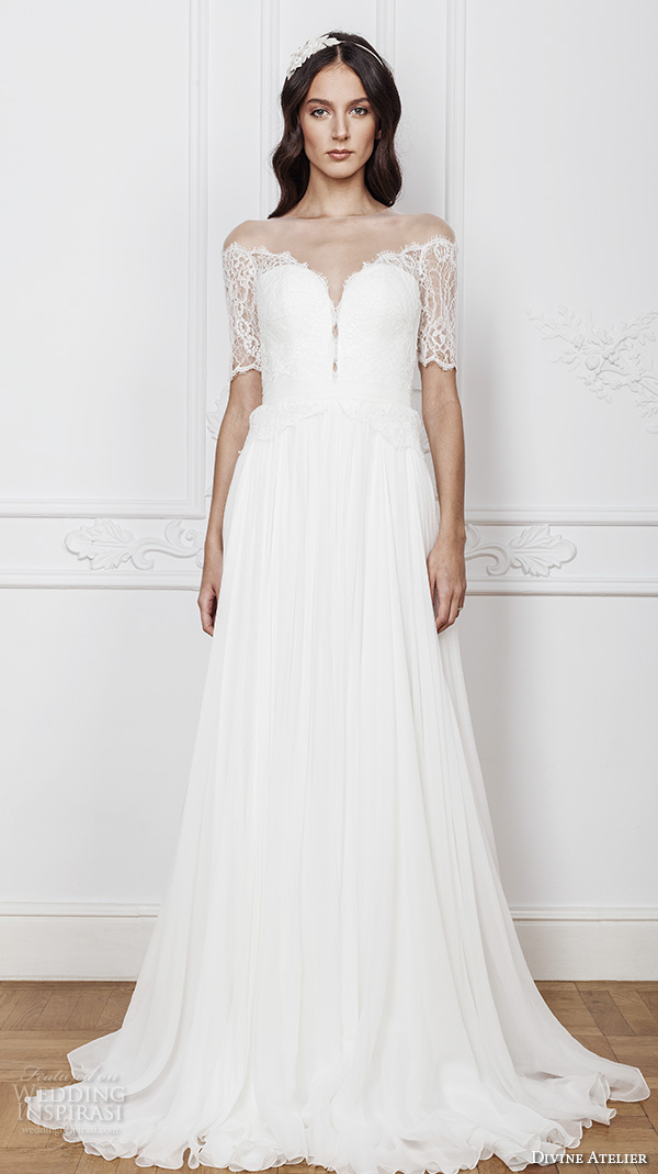 Wedding Dress With Off The Shoulder Sweetheart Neckline ...