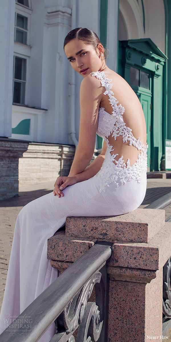 nurit hen 2016 bridal sleeveless sweetheart lace straps sheath wedding dress (02) sexy elegant bv open back
