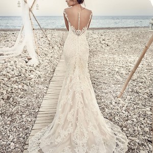 eddy k bridal 2017 cap sleeves vneck sheath lace wedding dress (aires) bv elegant romantic