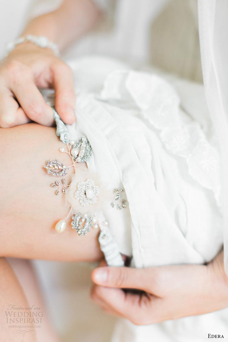 edera jewelry 2016 bridal accessories collection aquarelle (coralie) wedding garter zv