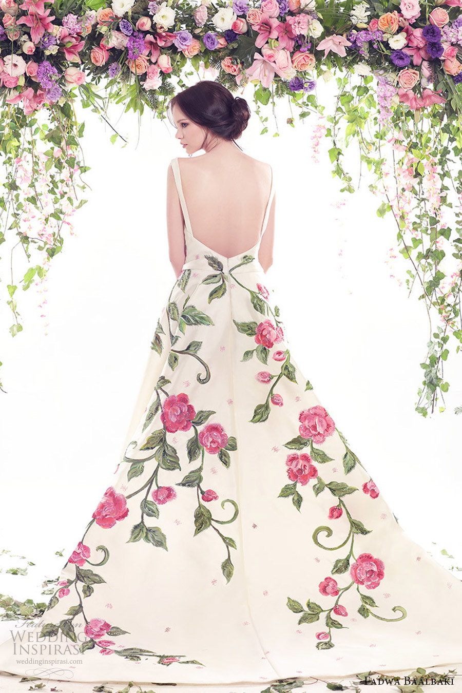 fadwa baalbaki spring 2016 couture jewel neck ball gown multi color floral print bv fadwa baalbaki spring 2016 couture jewel neck ball gown multi color floral print bv