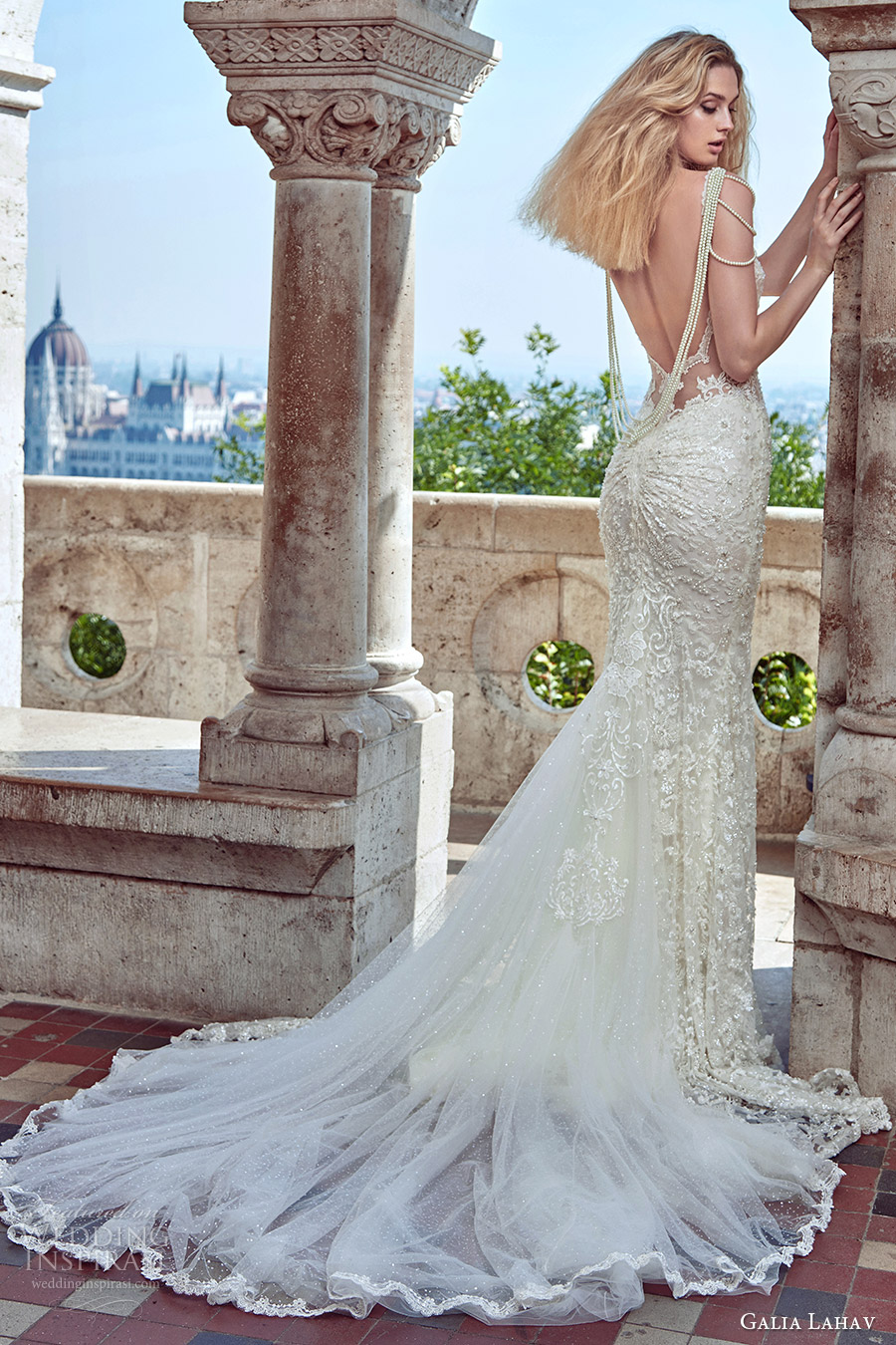 galia lahav fall 2016 bridal sleeveless pearl straps sweetheart illusion bodice sheath lace wedding dress (delphine) bv sexy glam medium train