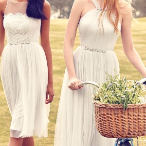 kelsey rose bridal 2016 short tulle lace bridesmaid dresses halter neck wedding dress (50096) white ivory romantic gowns