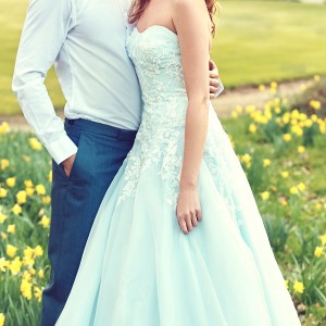 kelsey rose bridal 2016 strapless sweetheart a line ball gown wedding dress (80007) light blue color mv romantic elegant