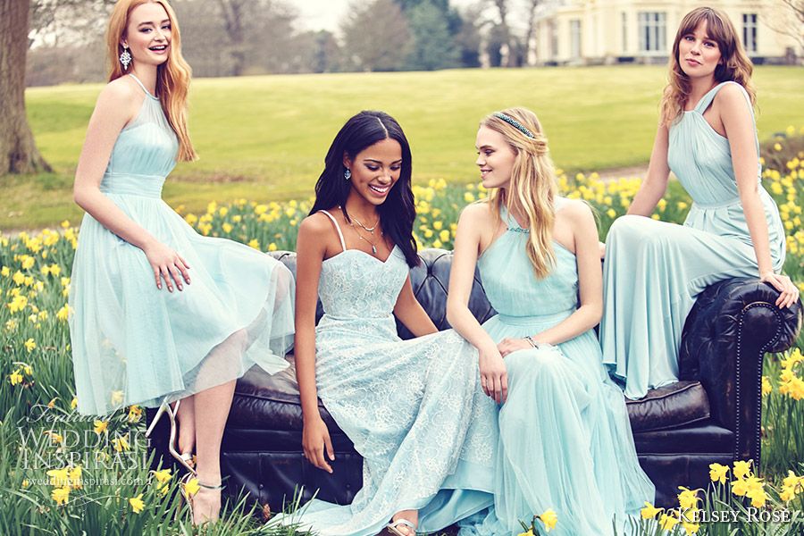 kelsey rose bridesmaids 2016 duck egg blue pastel mix match mismatched bridesmaid spring summer weddings