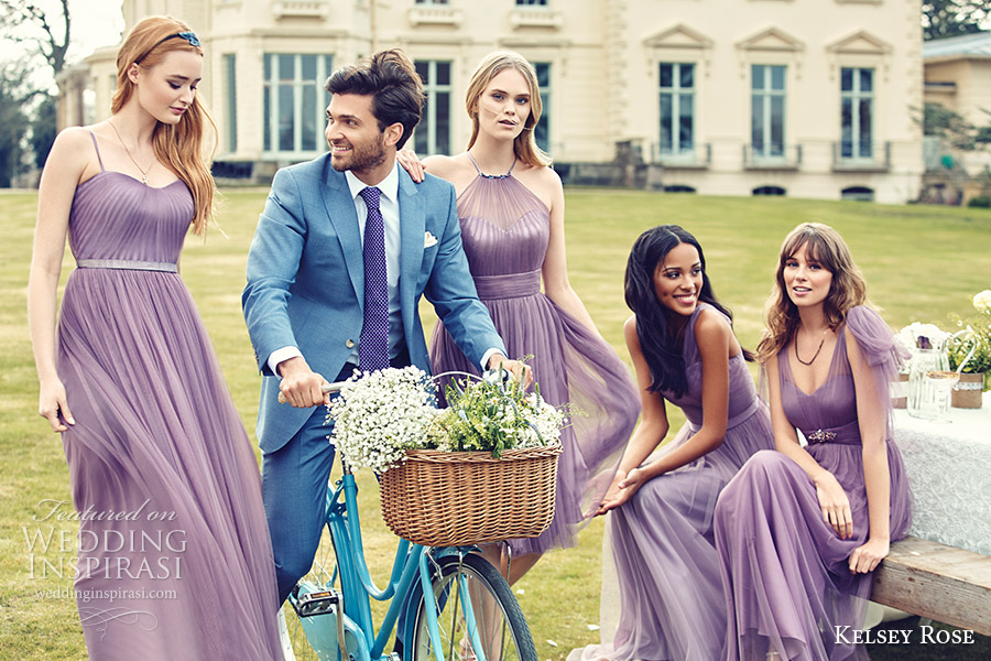 kelsey rose bridesmaids 2016 pastel mix match mismatched bridesmaid dresses lavender wisteria purple lilac mauve spring colors wedding inspiration