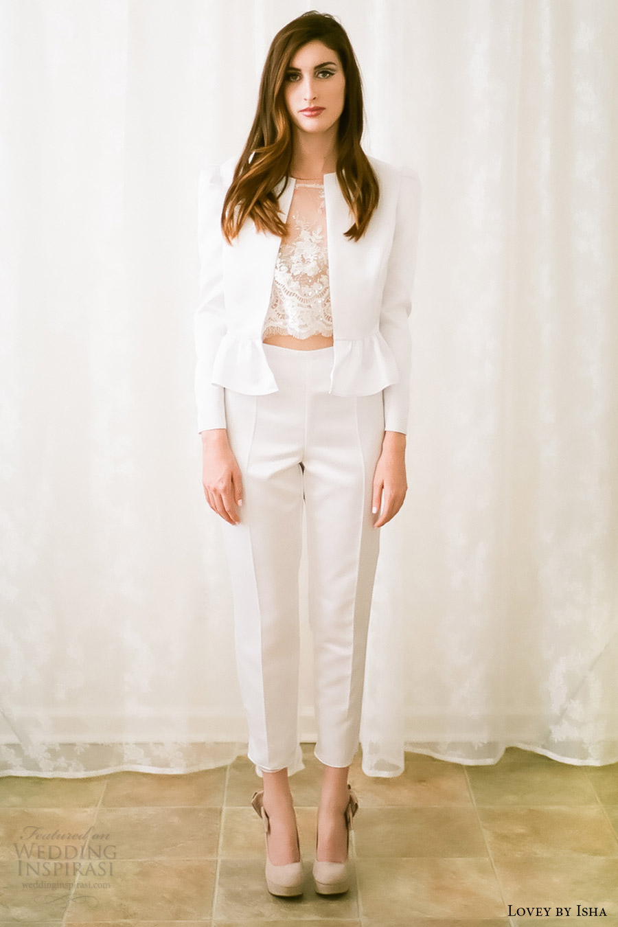 lovey by isha bridal spring 2016 long sleeve jewel pantsuit wedding dress (06) fv lovey by isha bridal spring 2016 long sleeve jewel pantsuit wedding dress (06) fv