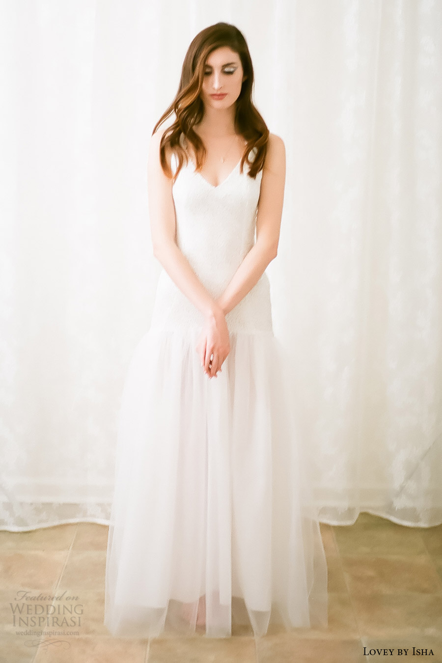 lovey by isha bridal spring 2016 sleeveless vneck drop waist mermaid wedding dress (08) mv romantic lovey by isha bridal spring 2016 sleeveless vneck drop waist mermaid wedding dress (08) mv romantic