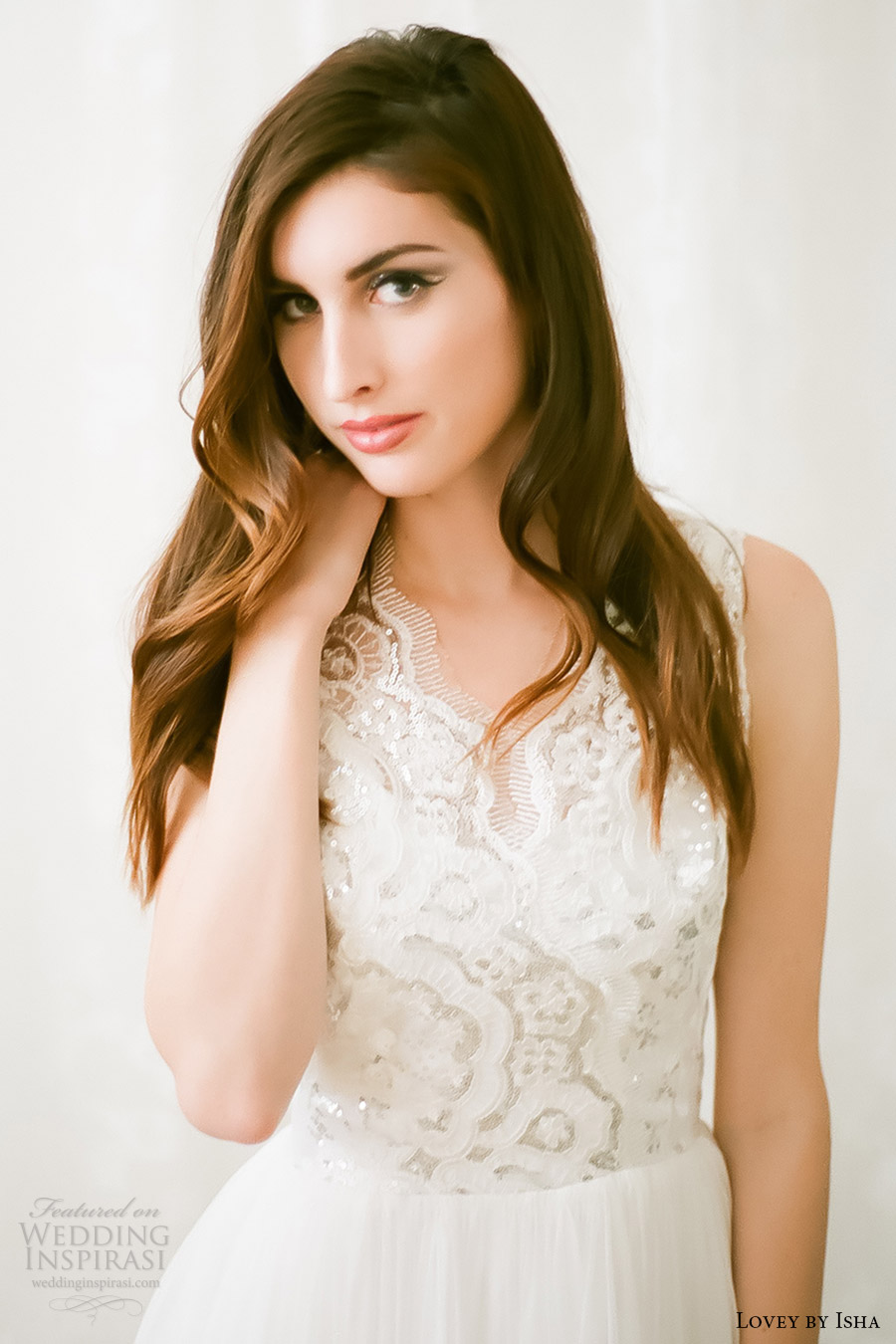 lovey by isha bridal spring 2016 sleeveless vneck sequin lace bodice a line wedding dress (05) zv romantic lovey by isha bridal spring 2016 sleeveless vneck sequin lace bodice a line wedding dress (05) zv romantic