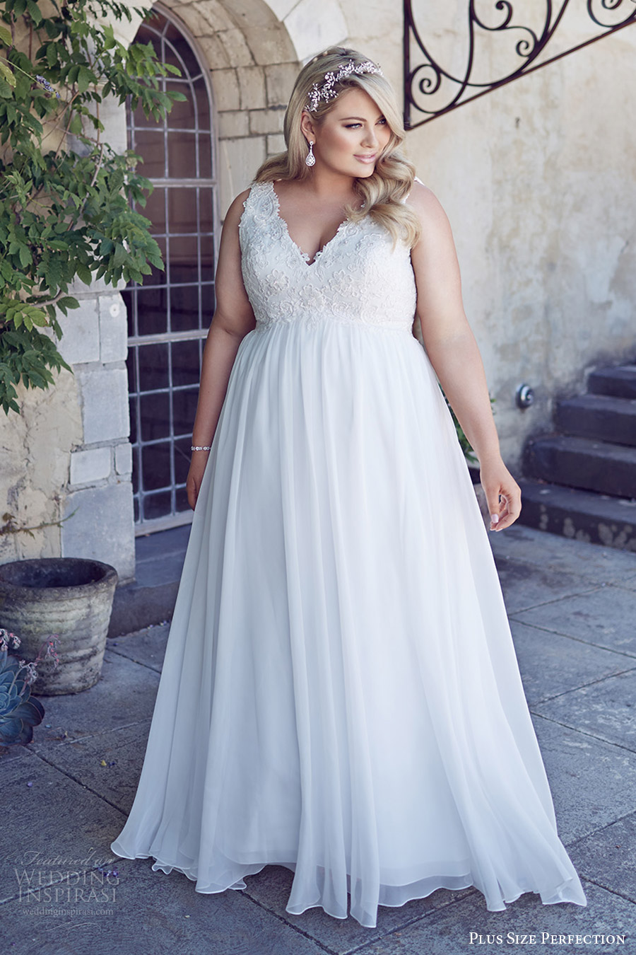 plus size perfection bridal 2016 sleeveles thick straps vneck empire waist lace bodice wedding dress (andrea) fv romantic elegant plus size perfection bridal 2016 sleeveles thick straps vneck empire waist lace bodice wedding dress (andrea) fv romantic elegant