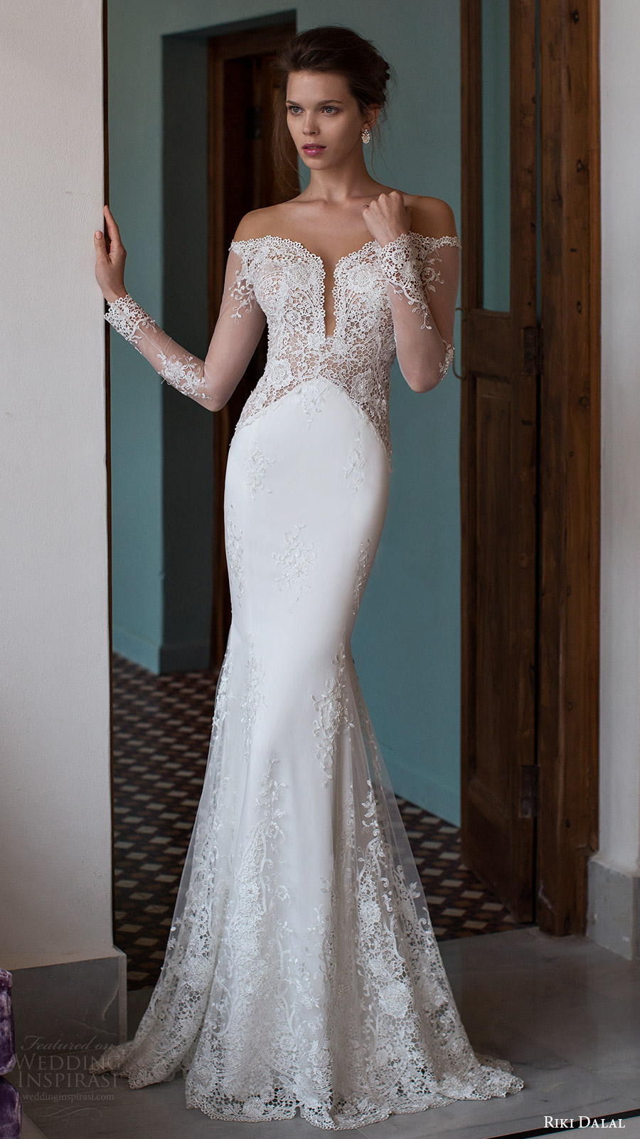 riki dalal bridal 2016 illusion long sleeves off shoulder pluging sweetheart lace sheath wedding dress (1810) mv elegant pretty romantic riki dalal bridal 2016 illusion long sleeves off shoulder pluging sweetheart lace sheath wedding dress (1810) mv elegant pretty romantic