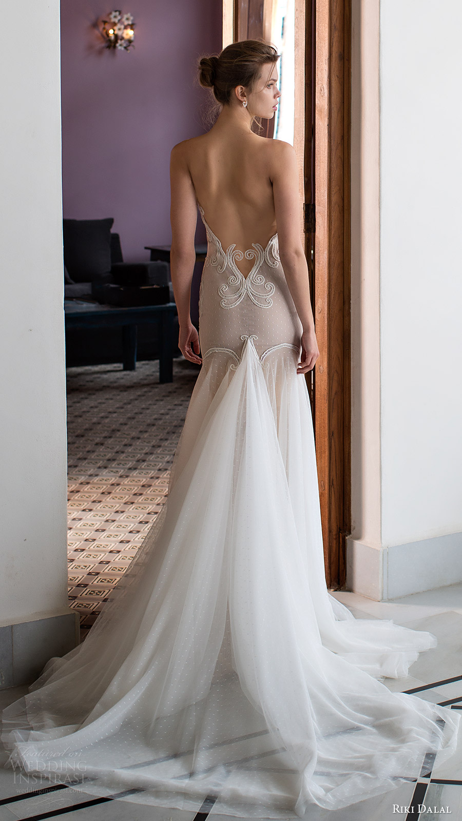 riki dalal bridal 2016 sleeveless deep sweetheart illusion straps mermaid fit flare wedding dress (1807) off white bv elegant low back riki dalal bridal 2016 sleeveless deep sweetheart illusion straps mermaid fit flare wedding dress (1807) off white bv elegant low back