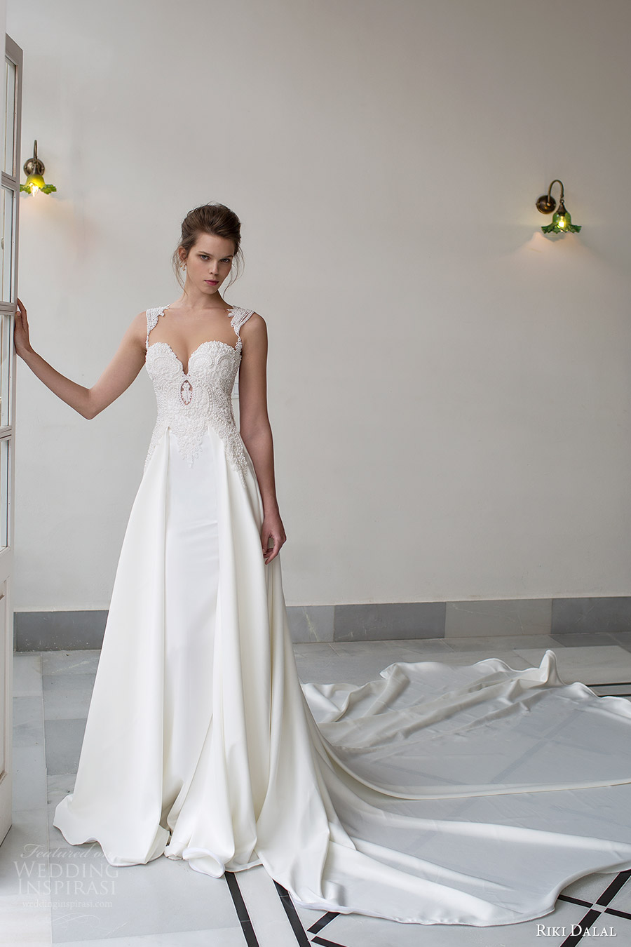 riki dalal bridal 2016 sleeveless sweetheart queen anne neckline beaded bodice a line wedding dress (1803) mv elegant long train riki dalal bridal 2016 sleeveless sweetheart queen anne neckline beaded bodice a line wedding dress (1803) mv elegant long train