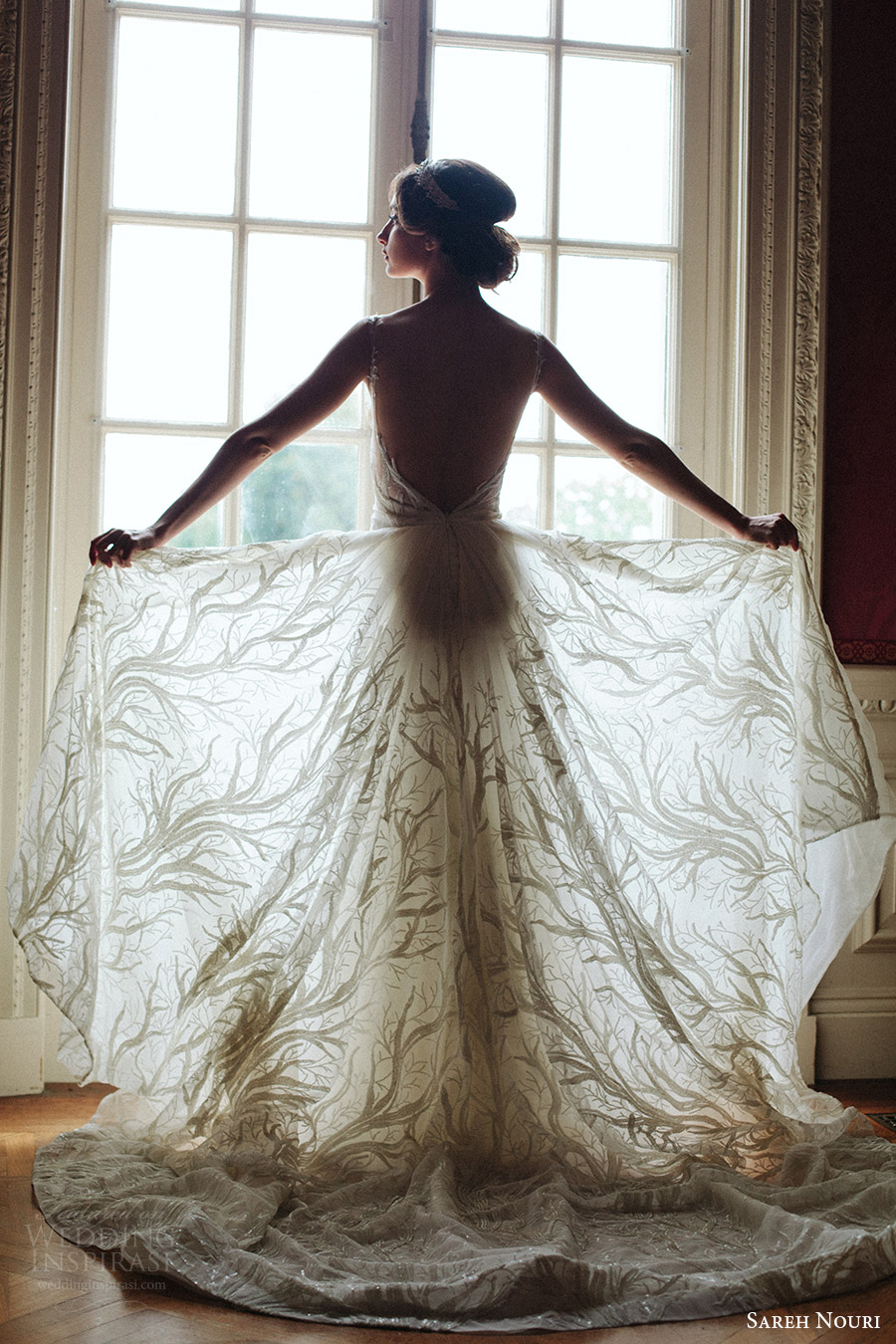 sareh nouri bridal fall 2016 sleeveless sweetheart illusion scoop neck lace wedding dress (shiraz) bv train elegant
