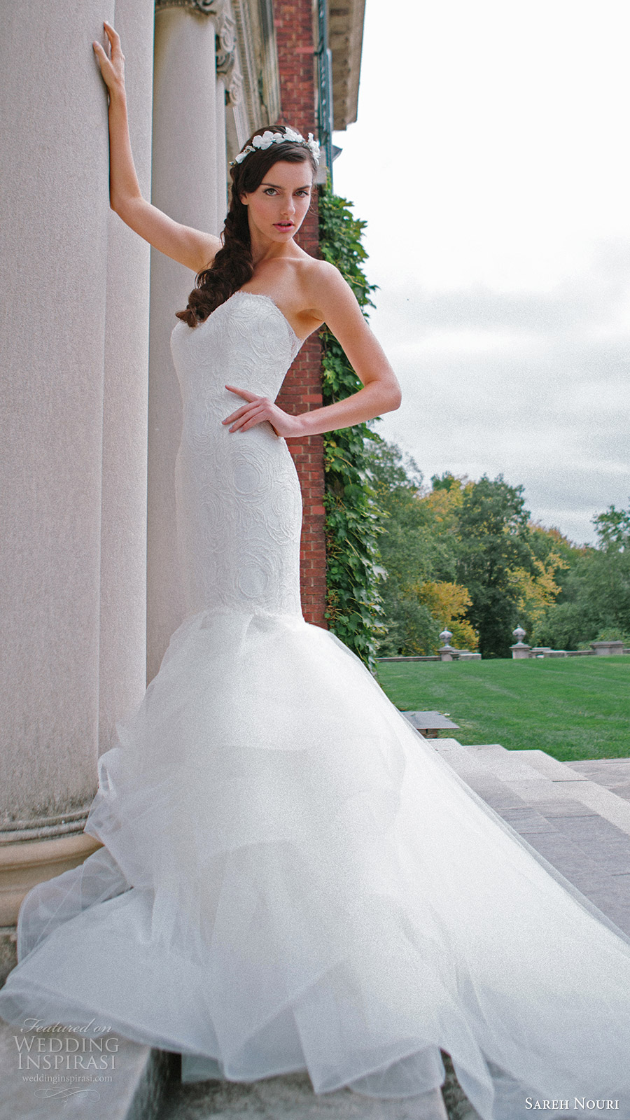 sareh nouri bridal fall 2016 strapless sweetheart mermaid wedding dress (kamelia) mv romantic elegant