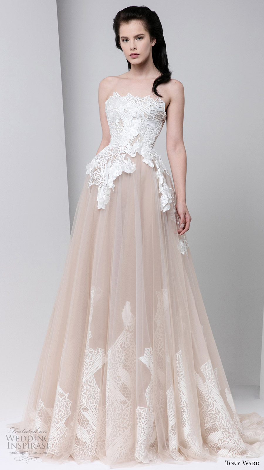 tony ward fall winter 2016 2017 rtw strapless ball gown off white evening dress wedding inspiration