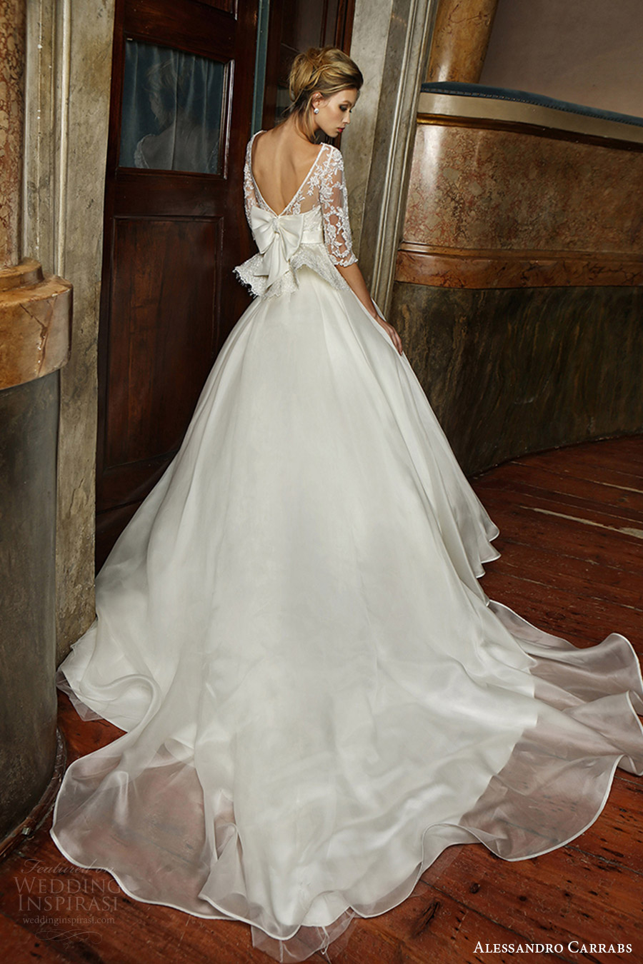 alessandro carrabs couture bridal 2016 3 quarter sleeves semi sweetheart illusion bateau neck ball gown wedding dress (001) bv peplum train alessandro carrabs couture bridal 2016 3 quarter sleeves semi sweetheart illusion bateau neck ball gown wedding dress (001) bv peplum train