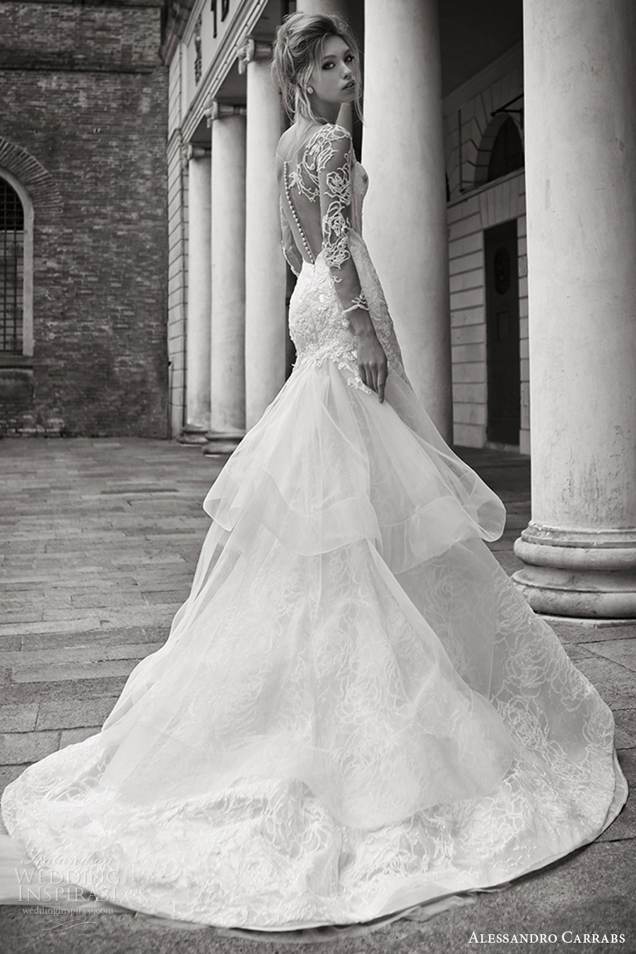 alessandro carrabs couture bridal 2016 illusion long sleeves sweetheeart fit flare mermaid wedding dress (014) bv sheer back train alessandro carrabs couture bridal 2016 illusion long sleeves sweetheeart fit flare mermaid wedding dress (014) bv sheer back train