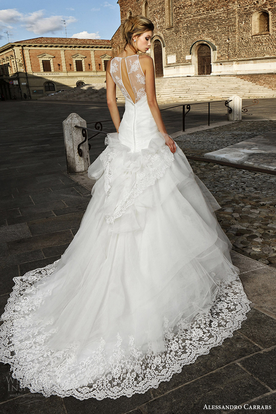 alessandro carrabs couture bridal 2016 sleeveless aline wedding dress (013) bv sheer back keyhole train