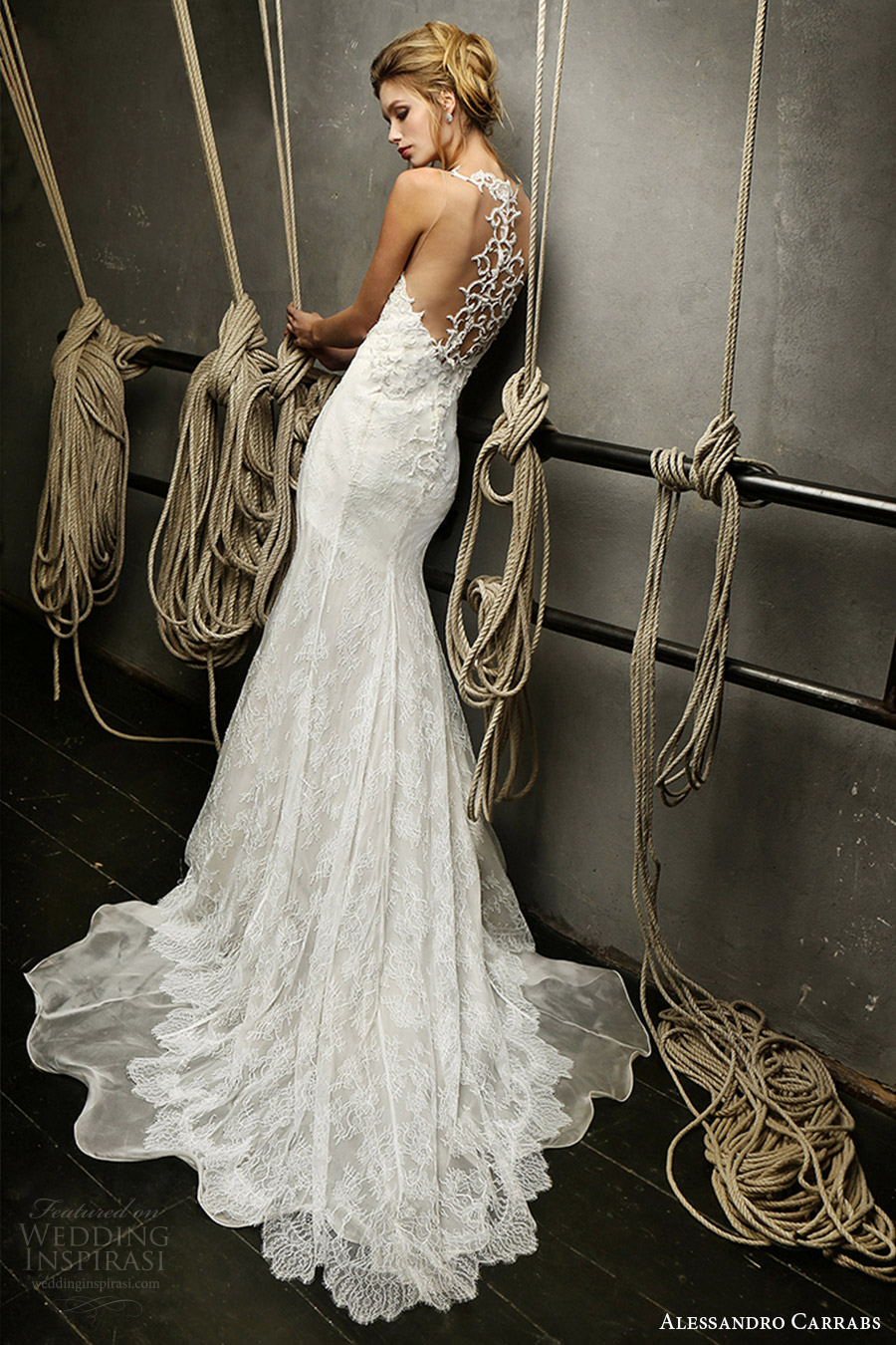 alessandro carrabs couture bridal 2016 sleeveless lace trumpet wedding dress (012) bv sheer back alessandro carrabs couture bridal 2016 sleeveless lace trumpet wedding dress (012) bv sheer back