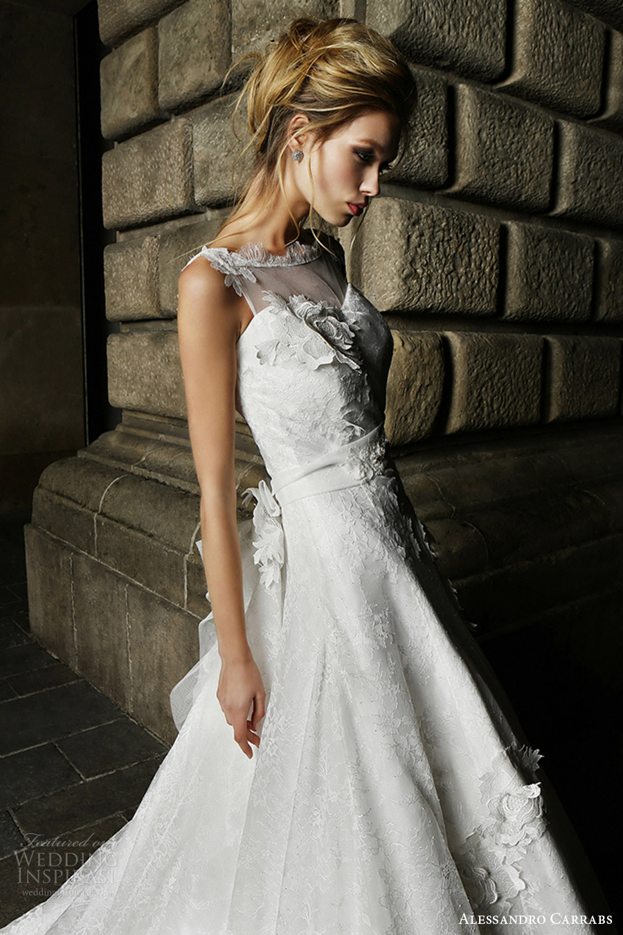 alessandro carrabs couture bridal 2016 sleeveless sweetheart illusion bateau neck aline lace wedding dress (006) zv alessandro carrabs couture bridal 2016 sleeveless sweetheart illusion bateau neck aline lace wedding dress (006) zv