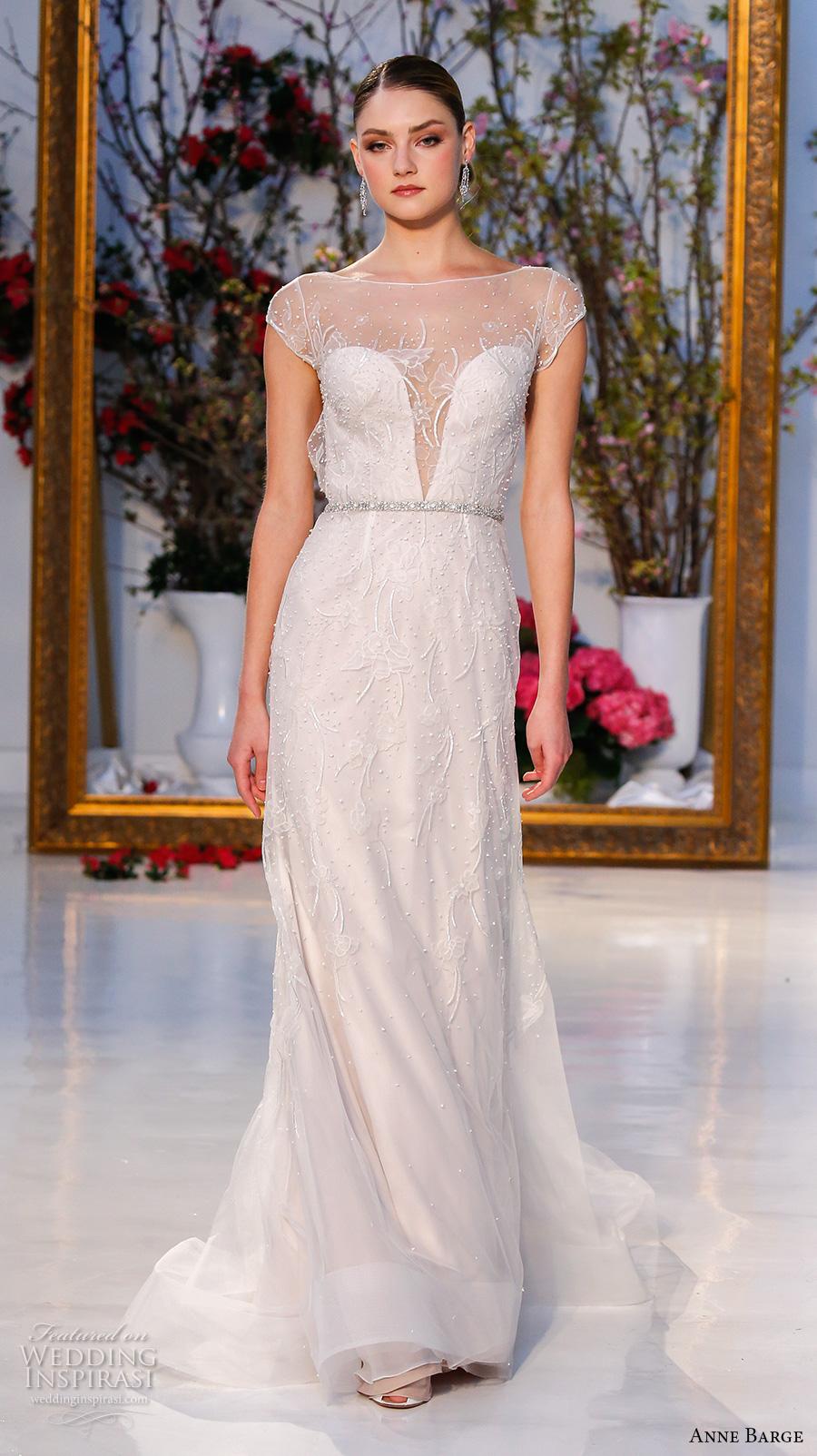 anne barge spring 2017 bridal cap sleeves illusion bateau deep plunging neckline lightly embellished elegant sheath wedding dress keyhole back sweep train (025) mv anne barge spring 2017 bridal cap sleeves illusion bateau deep plunging neckline lightly embellished elegant sheath wedding dress keyhole back sweep train (025) mv