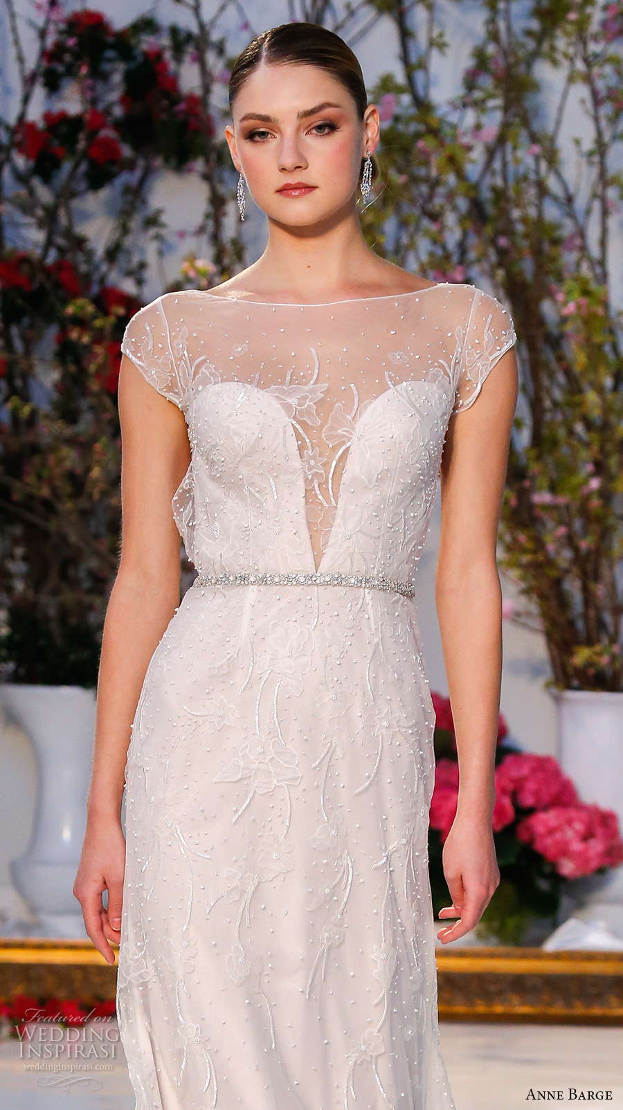 anne barge spring 2017 bridal cap sleeves illusion bateau deep plunging neckline lightly embellished elegant sheath wedding dress keyhole back sweep train (025) zv anne barge spring 2017 bridal cap sleeves illusion bateau deep plunging neckline lightly embellished elegant sheath wedding dress keyhole back sweep train (025) zv