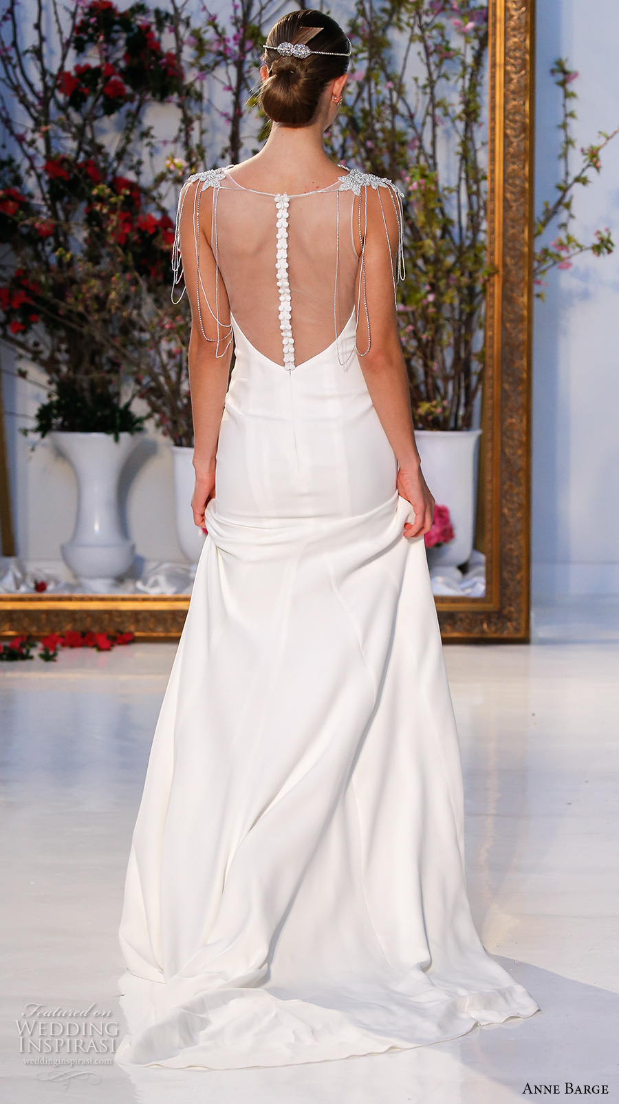 anne barge spring 2017 bridal sleeveless jeweled cap sleeves boat neckline simple chic sheath wedding dress illusion back sweep train (011) bv