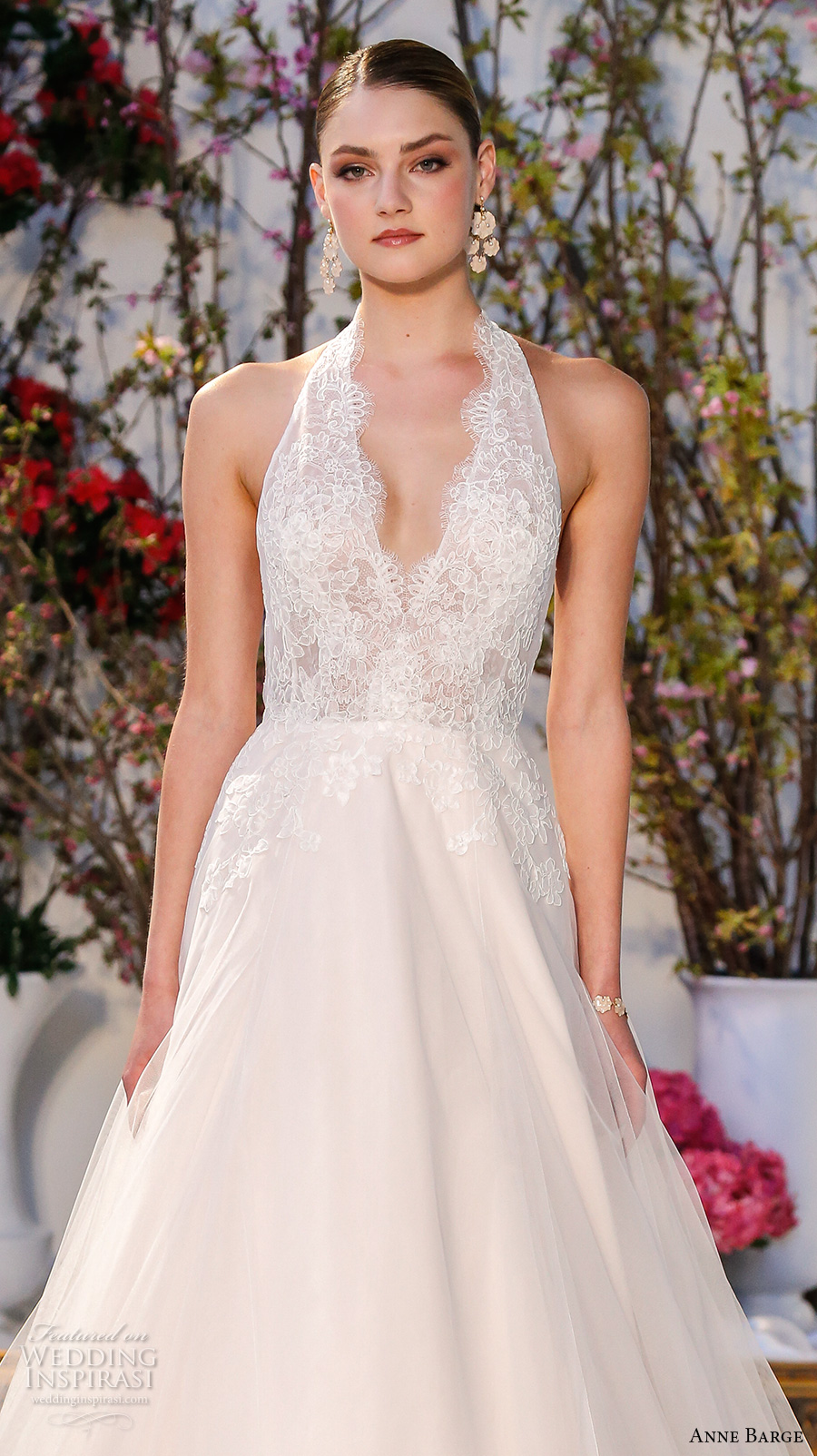 anne barge spring 2017 bridal sleevless lace embellished halter deep v neckline embellished lace bodice pretty a line ball gown wedding dress low back chapel train (005) zv anne barge spring 2017 bridal sleevless lace embellished halter deep v neckline embellished lace bodice pretty a line ball gown wedding dress low back chapel train (005) zv