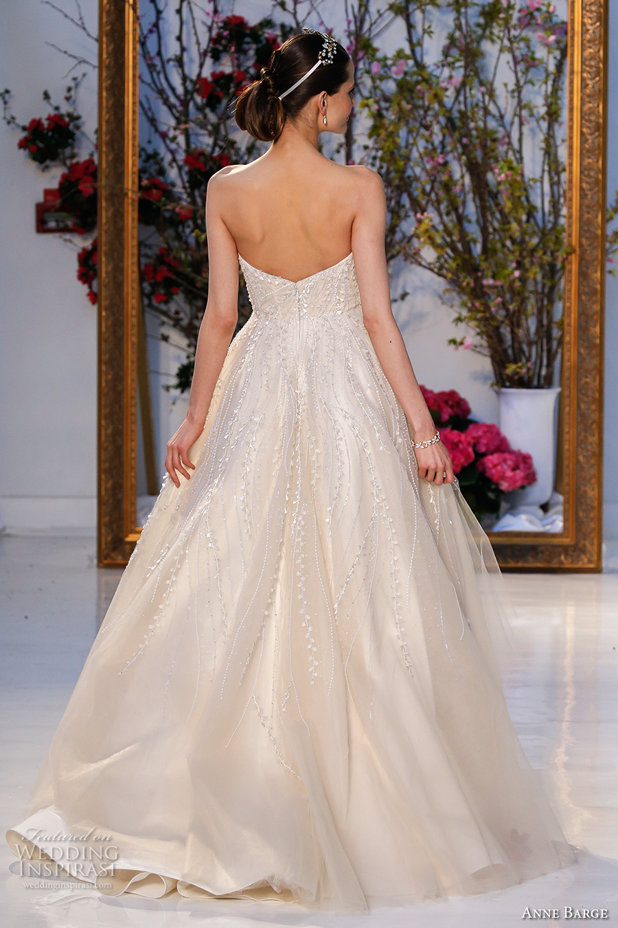 anne barge spring 2017 bridal strapless sweetheart neckline embellished bodice pretty princess high low ivory wedding dress (023) bv anne barge spring 2017 bridal strapless sweetheart neckline embellished bodice pretty princess high low ivory wedding dress (023) bv
