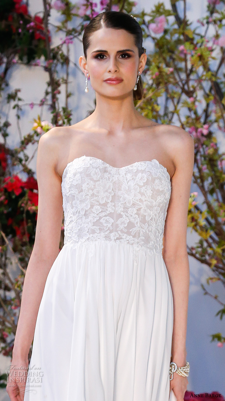 anne barge spring 2017 bridal strapless sweetheart neckline lace bodice pretty modified a line wedding dress lace back sweep train (013) zv