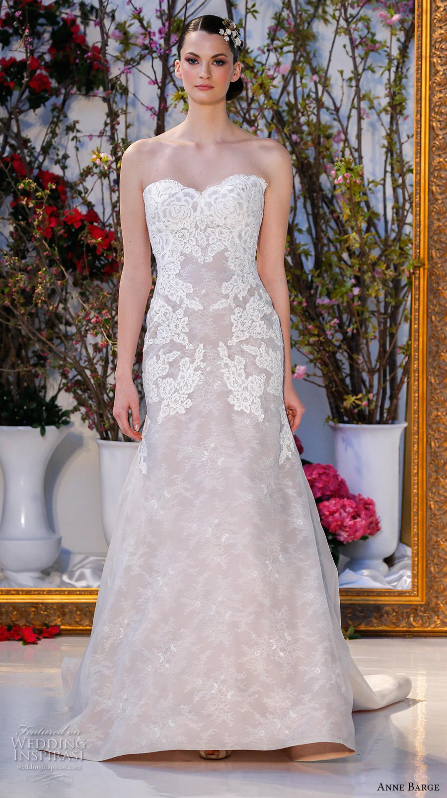 anne barge spring 2017 bridal strapless sweetheart neckline lace embellished bodice beautiful elegant fit to flare wedding dress chapel train (017) mv anne barge spring 2017 bridal strapless sweetheart neckline lace embellished bodice beautiful elegant fit to flare wedding dress chapel train (017) mv