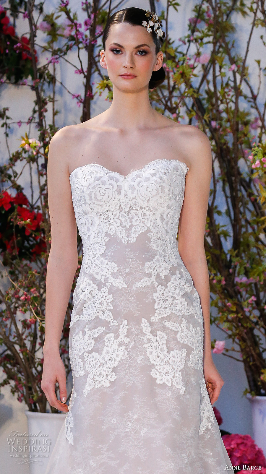 anne barge spring 2017 bridal strapless sweetheart neckline lace embellished bodice beautiful elegant fit to flare wedding dress chapel train (017) zv anne barge spring 2017 bridal strapless sweetheart neckline lace embellished bodice beautiful elegant fit to flare wedding dress chapel train (017) zv