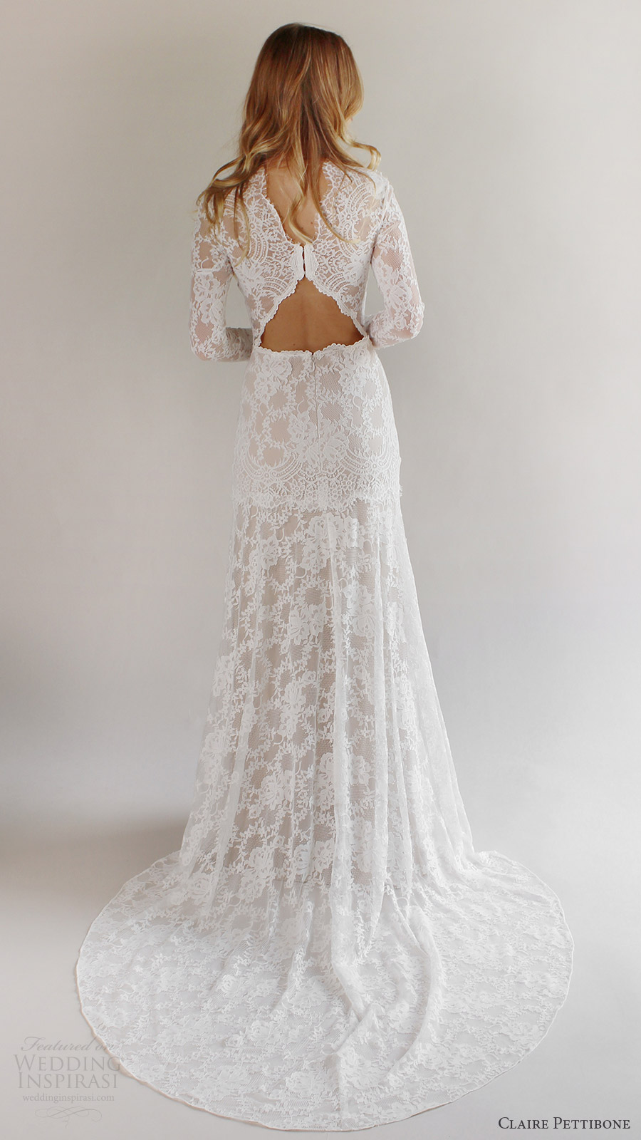 claire pettibone bridal spring 2017 long sleeves high neck lace wedding dress (beverly) bv elegant romantic train