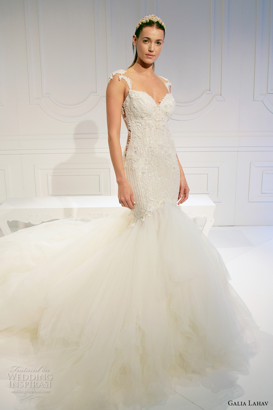 galia lahav spring 2017 bridal embroidered strap sweetheart neckline heavily embellished bodice beautiful mermaid wedding dress low open back long regal train (012) mv galia lahav spring 2017 bridal embroidered strap sweetheart neckline heavily embellished bodice beautiful mermaid wedding dress low open back long regal train (012) mv